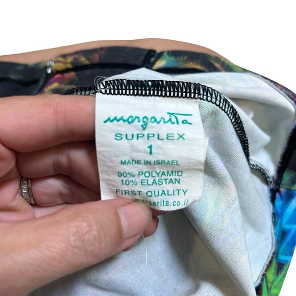 Margarita Supplex Activewear rainbow palm yoga Zip Hoodie Jacket Size 1 small - Picture 6 of 8